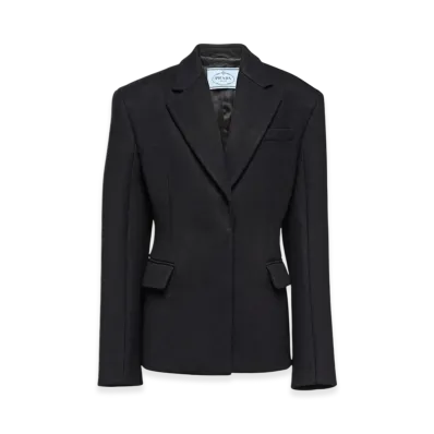 PRADA Women's Single-Breasted Cloth Jacket "Black"