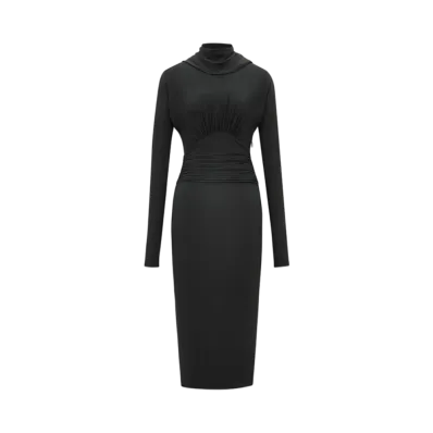 Saint Laurent Women's Cowl-Back Dress in Jersey "Black"