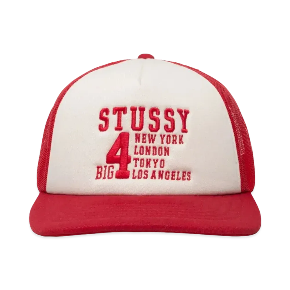Stussy Big4 Trucker Cap "Red"