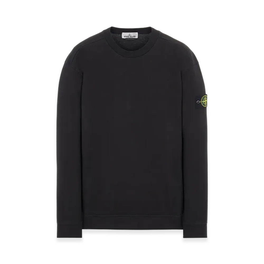 Stone Island 63750 Garment Dyed Heavy Cotton Long Sleeve T-Shirt - 22SS "Black"