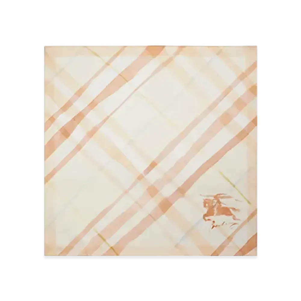Burberry Watercolour Check Silk Scarf "Shell"