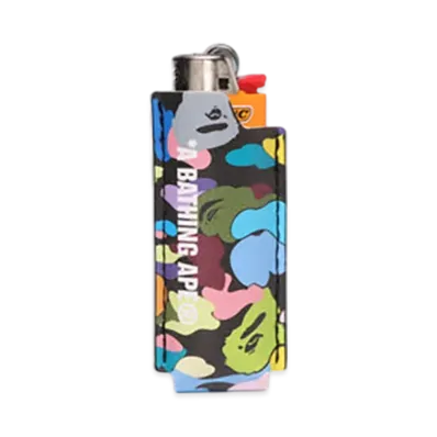 A BATHING APE Multi Camo Lighter Case "Black"