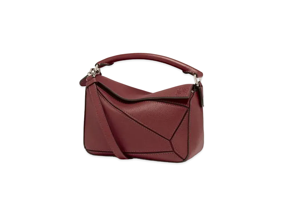 LOEWE Mini Puzzle Bag In Classic Calfskin "Berry"