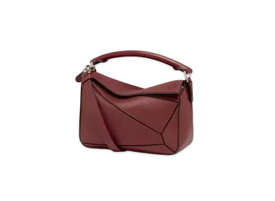 LOEWE Mini Puzzle Bag In Classic Calfskin "Berry"