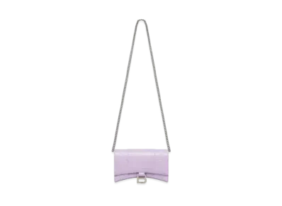 BALENCIAGA Hourglass Wallet With Chain "Purple"