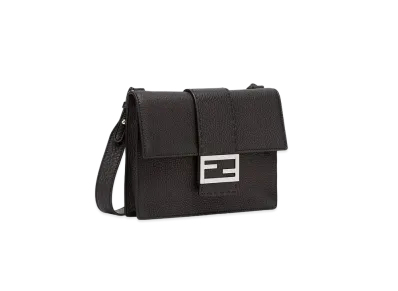 FENDI Flat Baguette Leather Bag "Black"