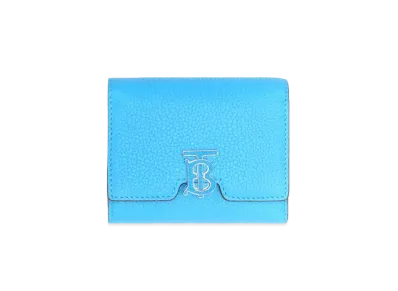 Burberry Monogram Motif Grainy Leather Folding Wallet "Bright Sky Blue"