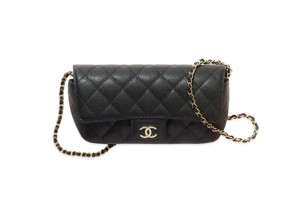 CHANEL Eyeware Case Grain Shiny Calfskin "Black"