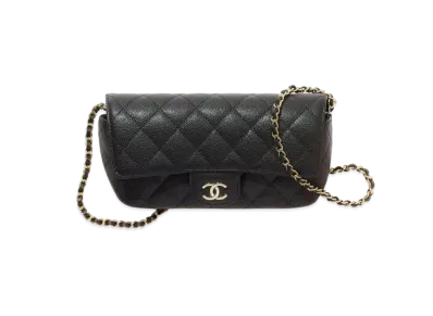 CHANEL Eyeware Case Grain Shiny Calfskin "Black"