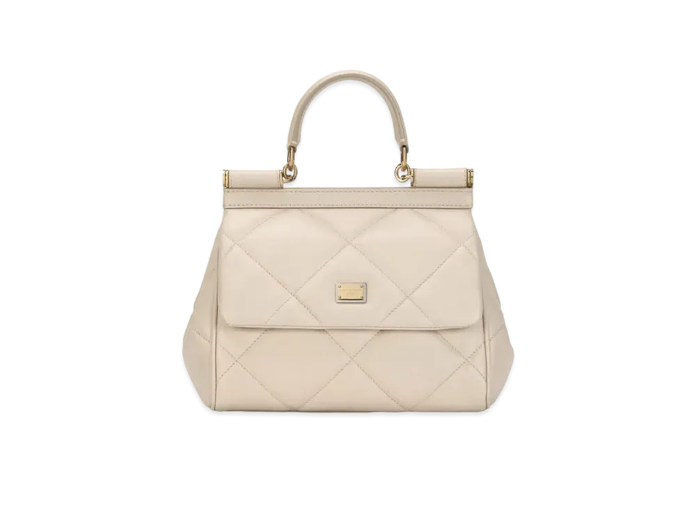 Dolce&Gabbana Sicily Bag Small Matrasse Calfskin "Beige"
