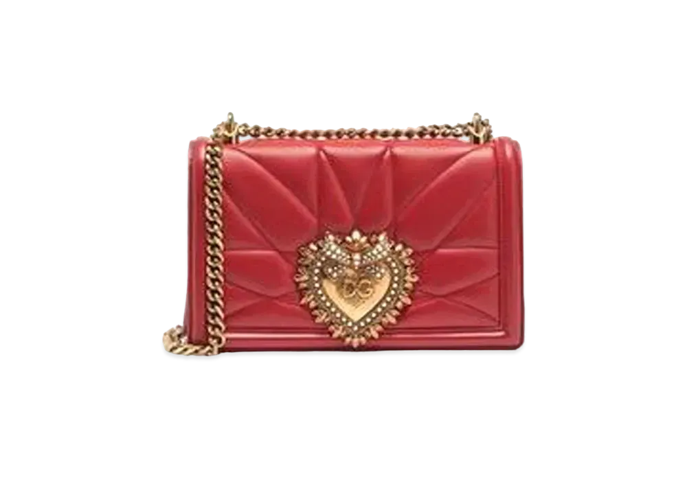 Dolce&Gabbana Devotion Bag Big Size Matrasse Nappa Leather "Poppy Red"