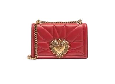 Dolce&Gabbana Devotion Bag Big Size Matrasse Nappa Leather "Poppy Red"