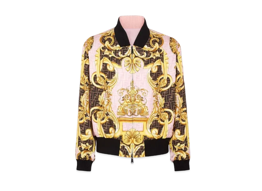 FENDI x Versace Fendace Multicolor Silk Bomber Jacket "Multicolor"