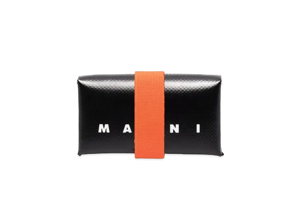 Marni Black And Orange Origami Wallet "Black"