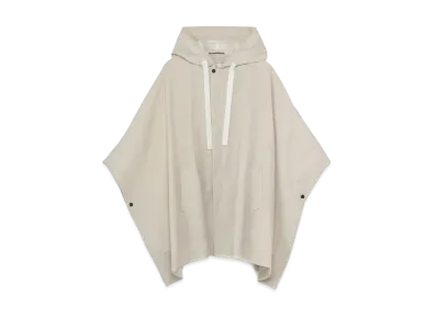 Yohji Yamamoto Y's TRIPLE TWIST WOOL TROPICAL HOODED PONCHO "White"