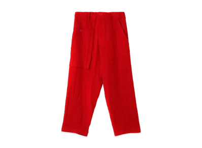 Yohji Yamamoto Y's WOOL ROUGH TWILL GARMENT MILLING ASSYME OUT POCKET PANTS "Red"