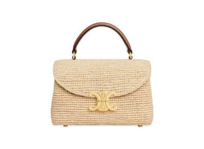 CELINE Teen Nino Bag in Raffia and Calfskin "Natural/Tan"