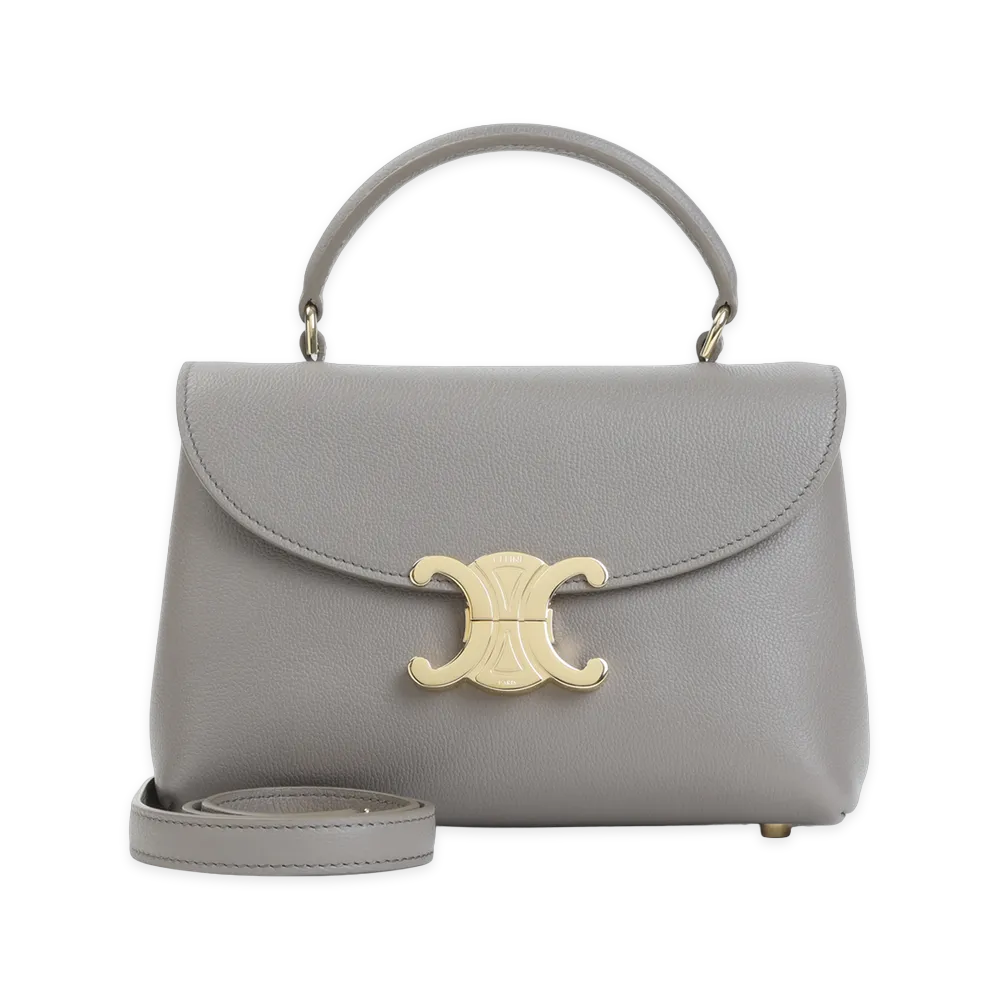 CELINE Pabble Teen Nino Calfskin Shoulder Bag "Gray"