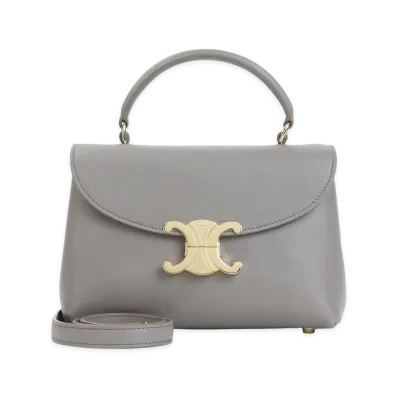 CELINE Pabble Teen Nino Calfskin Shoulder Bag "Gray"