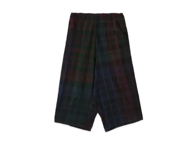 Yohji Yamamoto Y's WOOL RAYON CHECK BIG THICK PANTS "Black"