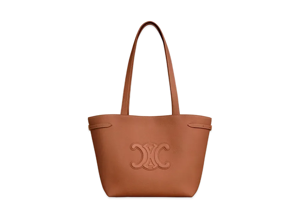 CELINE Small Cabas Anais Cuir Triomphe in Grained Calfskin "Tan"