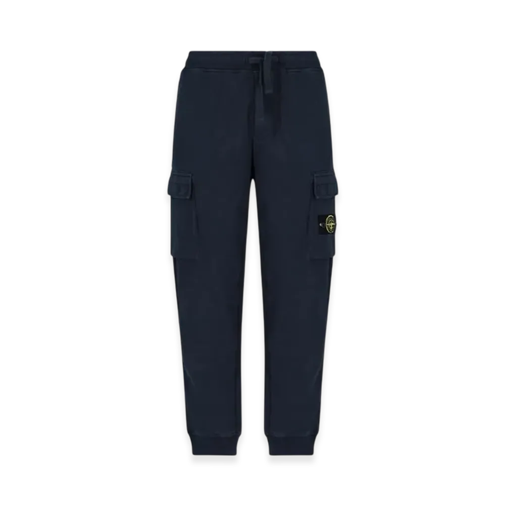 Stone Island 64720 Cotton Fleece Garment Dyed Cargo Pants - 22FW "Navy Blue"