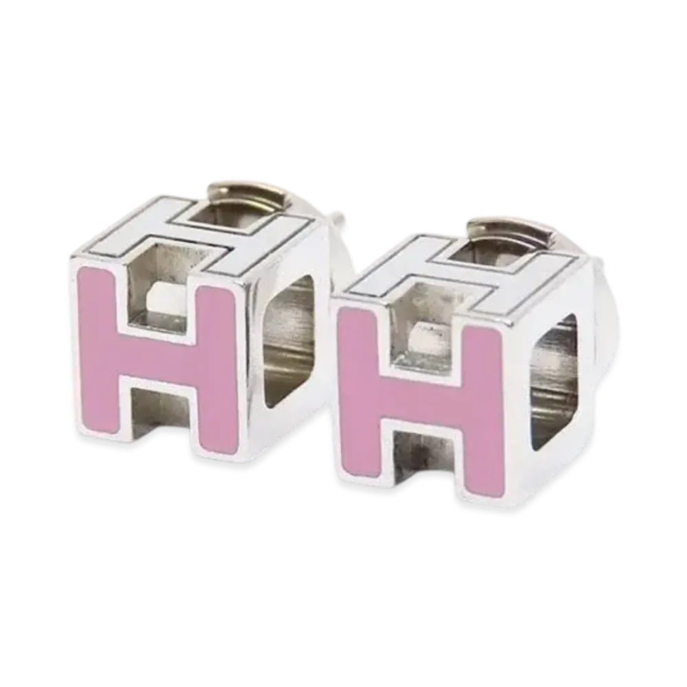 Hermes Cube Cage De Ash Pierce "Square Pink/Silver"