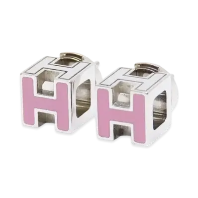 Hermes Cube Cage De Ash Pierce "Square Pink/Silver"