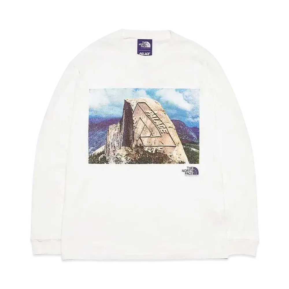 PALACE THE NORTH FACE PURPLE LABEL L/S Graphic Tee "White"