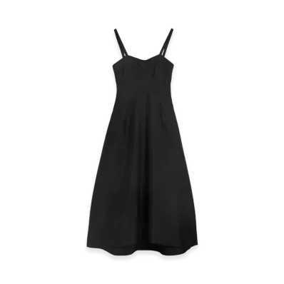 Jil Sander Technical Gabardine Bustier Dress "Black"