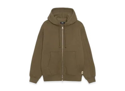 Stussy Vertical Quilted Zip Hoodie "Olive"