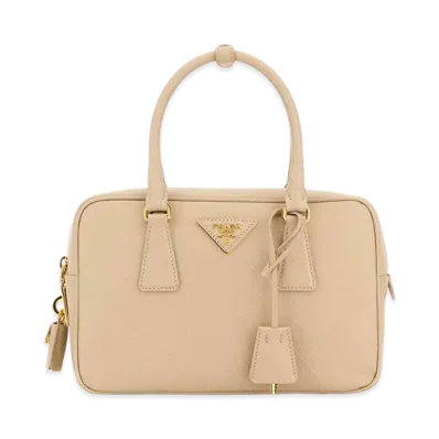 PRADA Women's Leather Handbag "Beige"