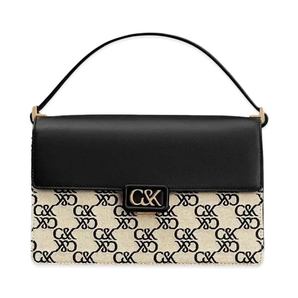 CHARLES & KEITH L'INITIAL Leather Shoulder Bag "Black"
