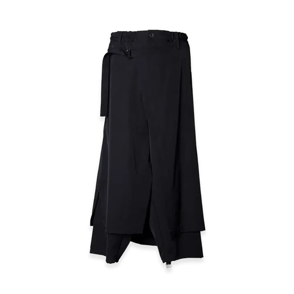 Yohji Yamamoto POUR HOMME Wool Gabardine Standard Wrap Pants "Black"