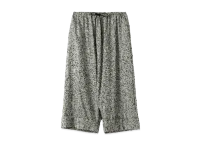Yohji Yamamoto Y's WOOL GLEN CHECK NEEDLE PUNCH WIDE MACKIN SAROUEL PANTS "White/Black"