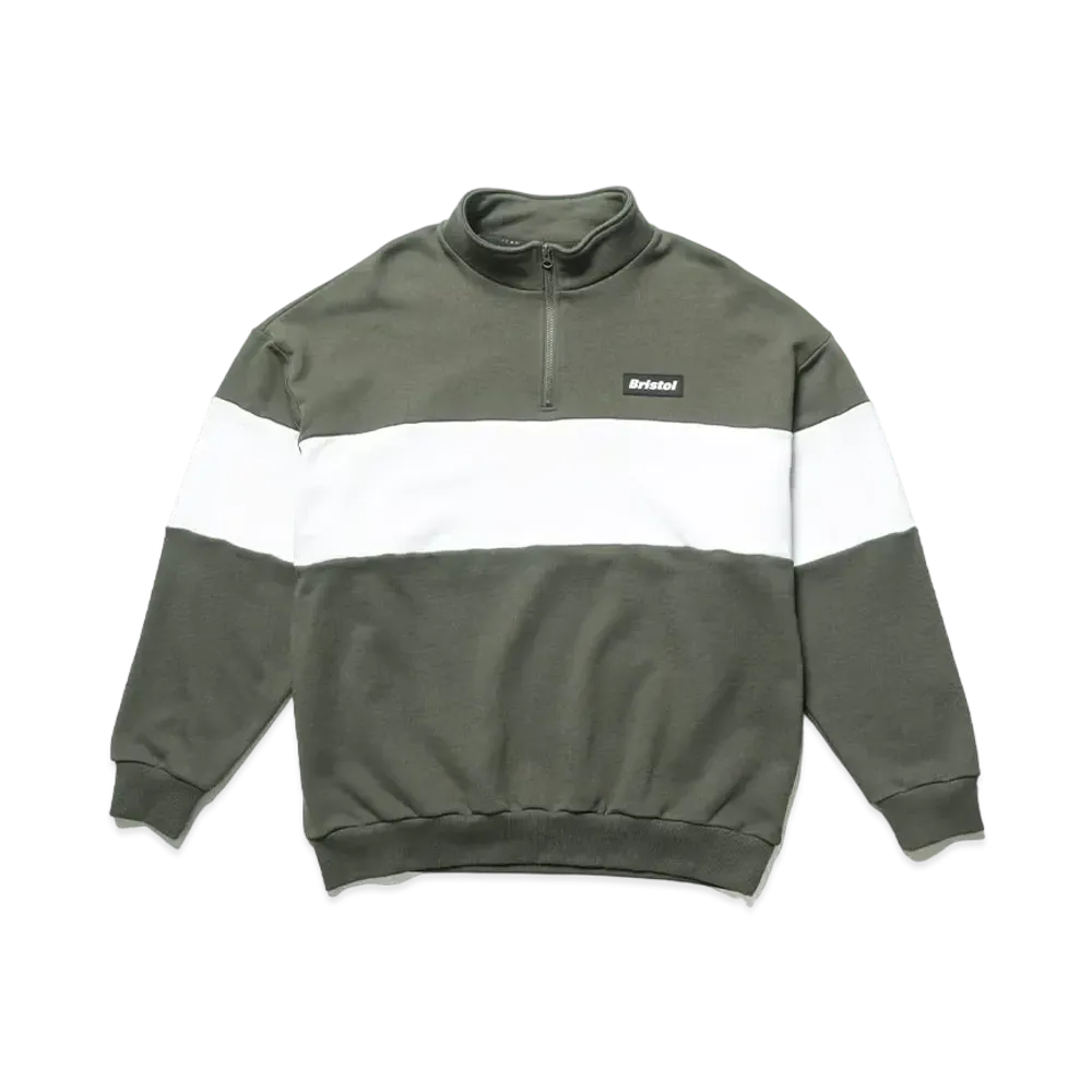 F.C.REAL BRISTOL Half Zip Stand Collar Sweat "Khaki"