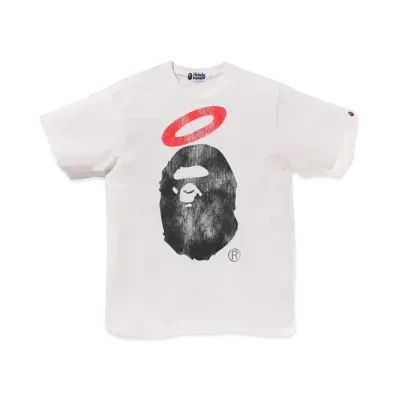A BATHING APE x UNION Washed Ape Head Tee "White"