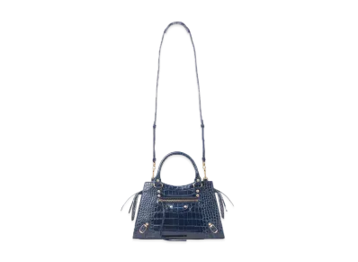 BALENCIAGA Women's Neo Classic Small Top Handle Bag "Navy"