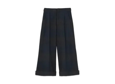 Yohji Yamamoto GLEN CHECK CENTER PRESS PANTS "Dark Grey"