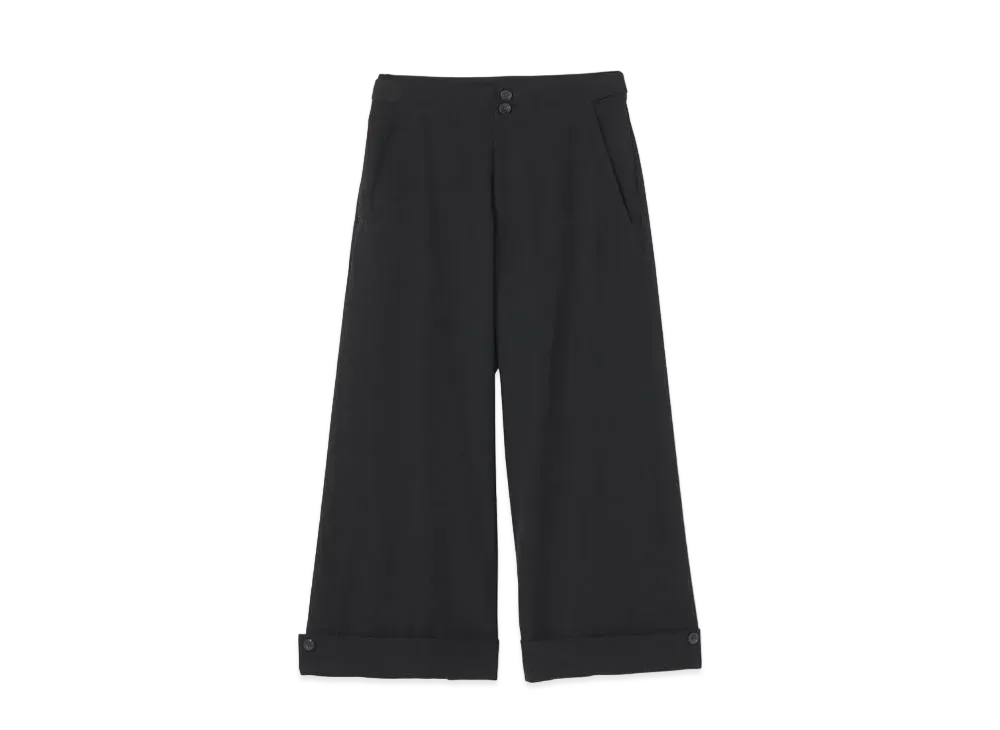 Yohji Yamamoto WOOL GABARDINE CENTER PRESS PANTS "Black"