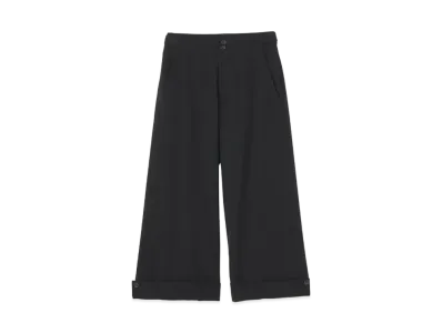 Yohji Yamamoto WOOL GABARDINE CENTER PRESS PANTS "Black"