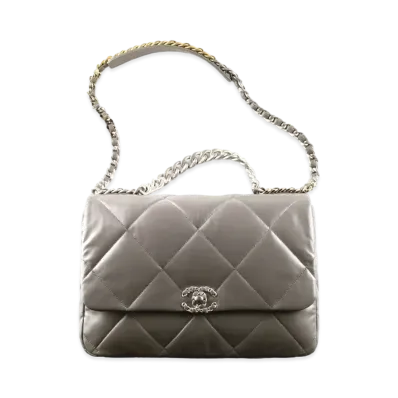 CHANEL Chanel 19 Maxi Handbag Lambskin "Gray"