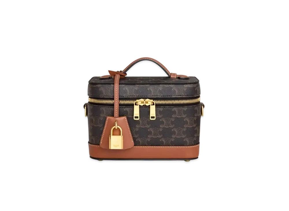 CELINE Vanity In Triomphe Canvas and Calfskin "Tan"