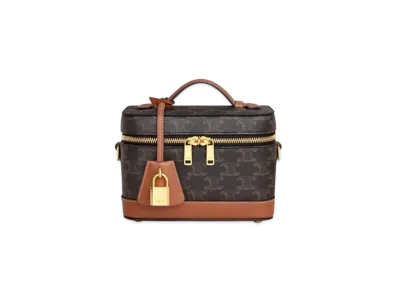 CELINE Vanity In Triomphe Canvas and Calfskin "Tan"