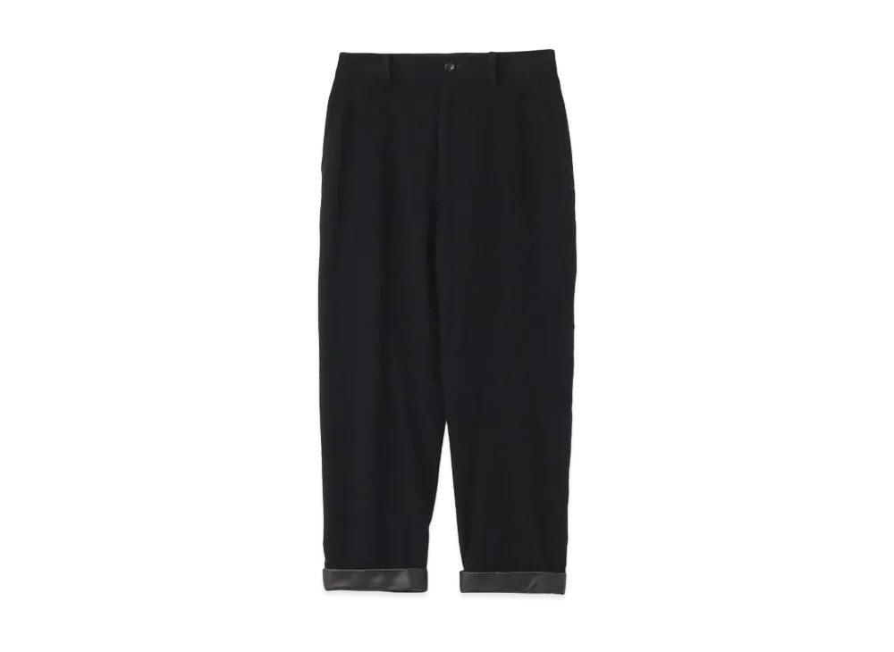 Yohji Yamamoto 1/24 FLANNEL HEM LEATHER SHORT MACKIN P "Black"