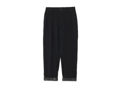 Yohji Yamamoto 1/24 FLANNEL HEM LEATHER SHORT MACKIN P "Black"