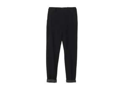 Yohji Yamamoto 1/24 FLANNEL HEM LEATHER MACKIN P "Black"