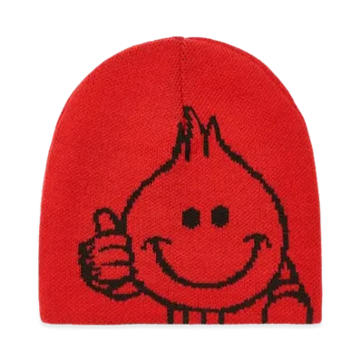 PALACE x WORLD INDUSTRIES Reverso Nein Cuff Beanie "Black Red"