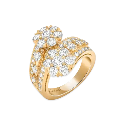 Van Cleef & Arpels Snowflake double fleur ring "18K Yellow gold/Diamond"