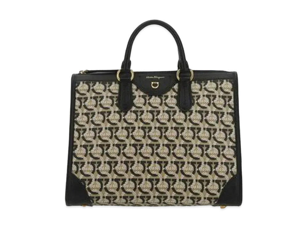 Salvatore Ferragamo Gancini Handbag (M) "Black"